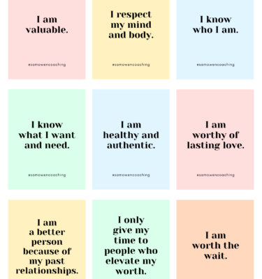 healthy dating affirmations instant download digital download - sam owen - relationship expert and published author - buy now