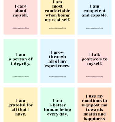 confidence & self-esteem affirmations instant download digital download - sam owen - relationship expert and published author - buy now