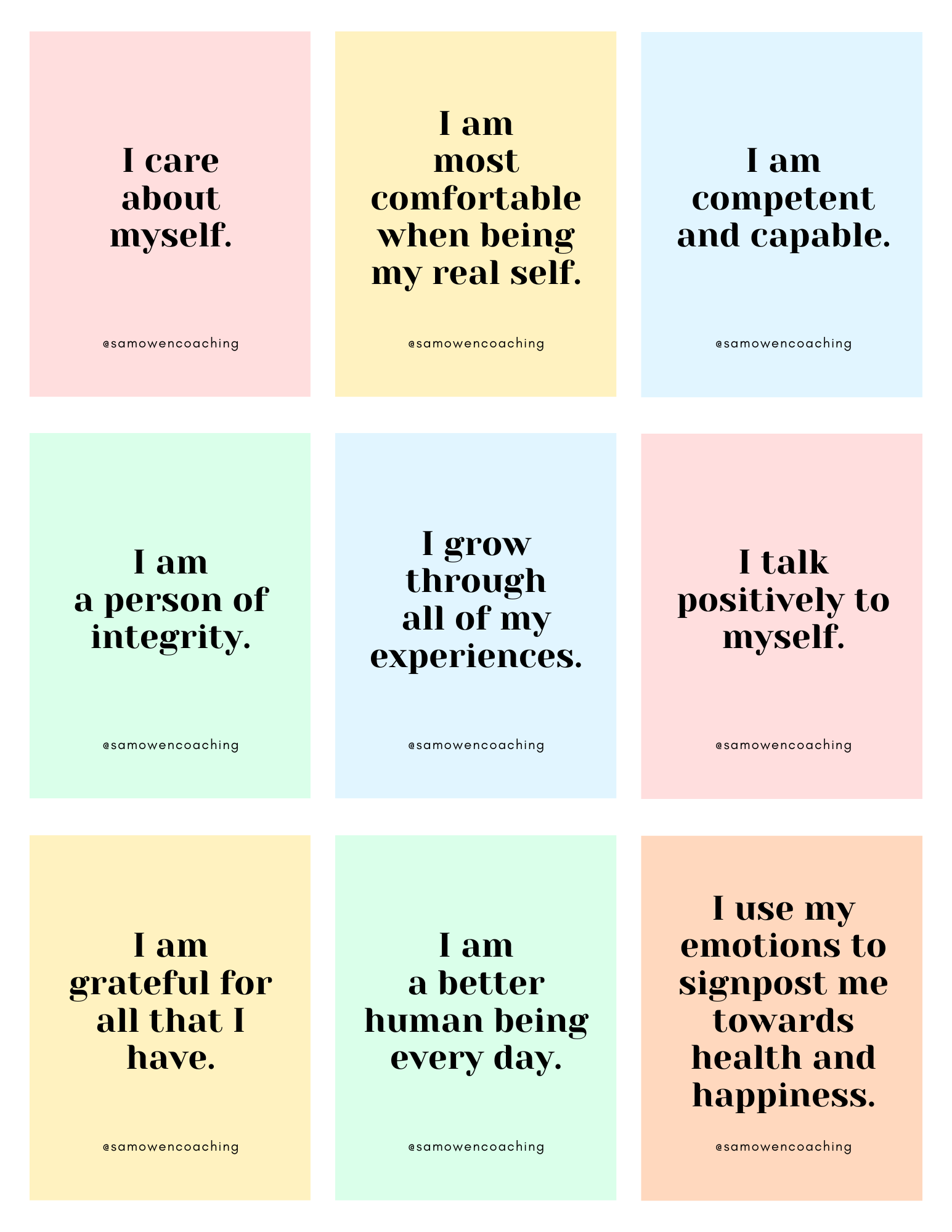 Confidence & Self-esteem Affirmations Instant Download - Relationship ...