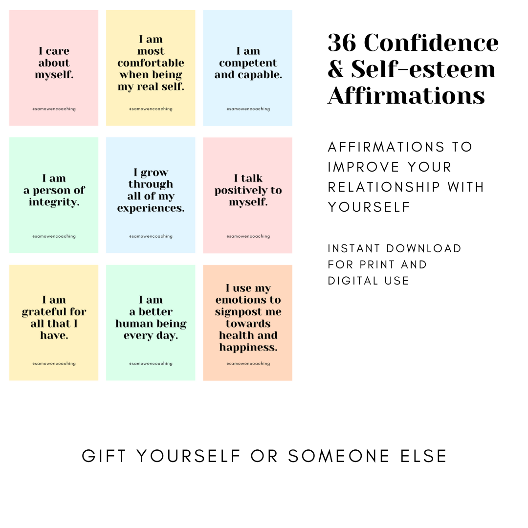 confidence & self-esteem affirmations instant download - sam owen - shop now